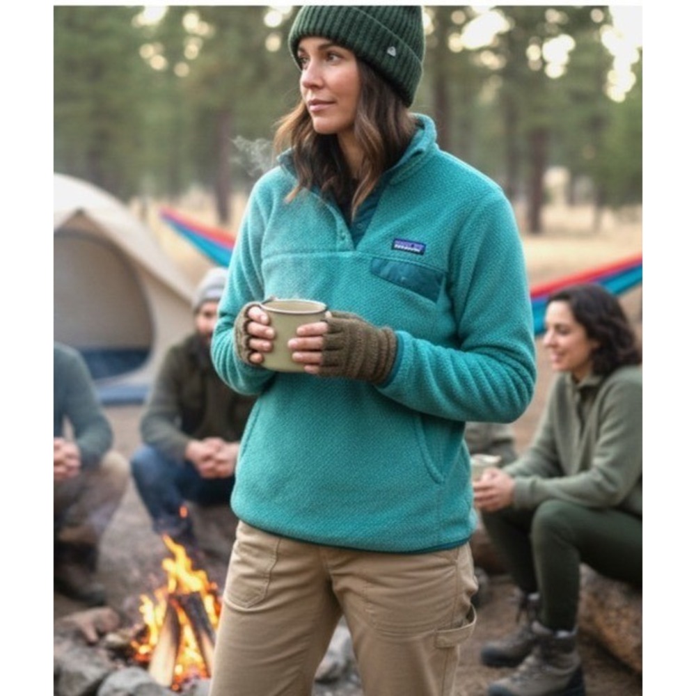 Patagonia Re-Tool Snap-T Fleece Pullover Teal Aqua Blue Green Size S VGUC